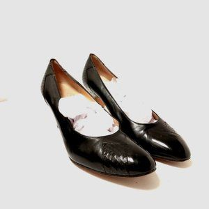 Salvatore Ferragamo Made in Italy Women's Black Heels Pumps Size 9.5 B